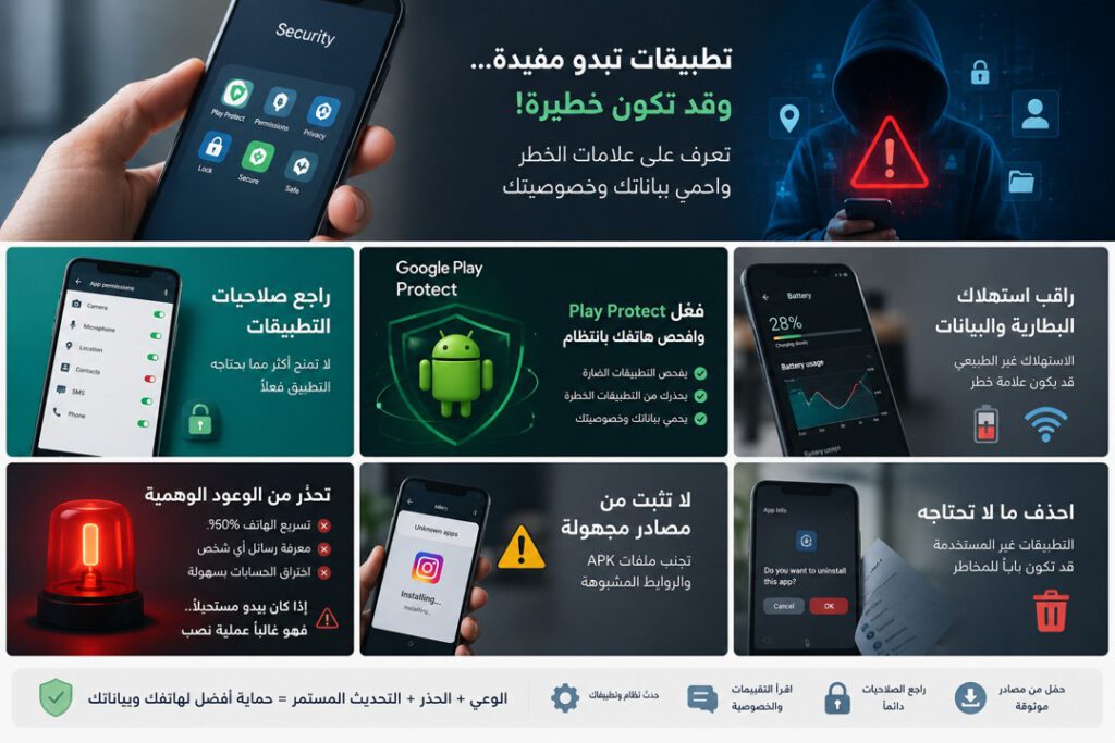 علامات تدل على التطبيقات الخطيرة في أندرويد وكيفية حماية الهاتف منها - تطبيقات خطيرة يجب حذفها من هاتفك