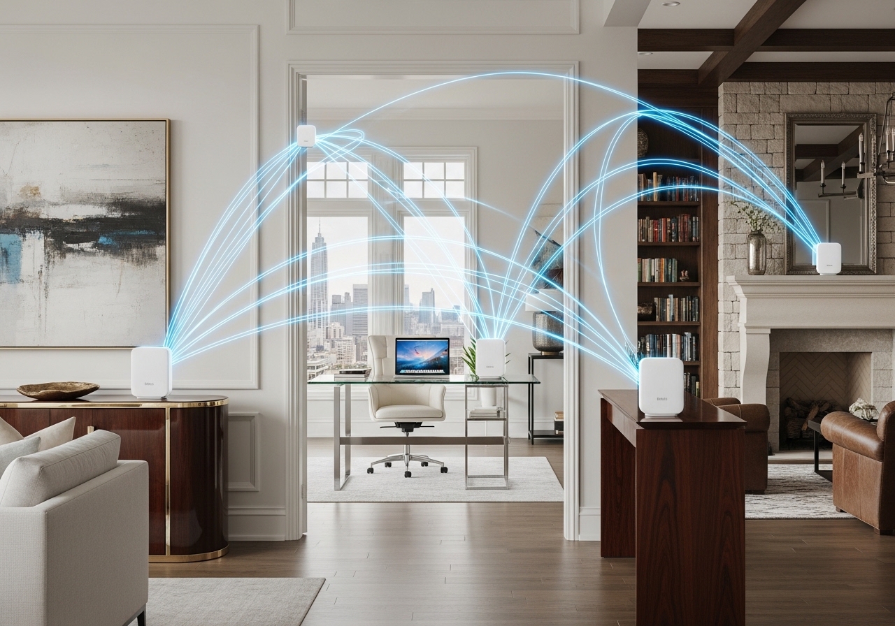 استخدام نظام Mesh Wi-Fi لتقوية تغطية الإنترنت في المنزل
