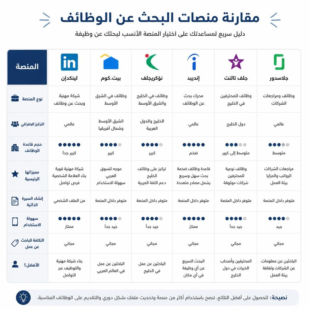 مقارنة بين أفضل مواقع للبحث عن فرص العمل في السعودية والخليج 