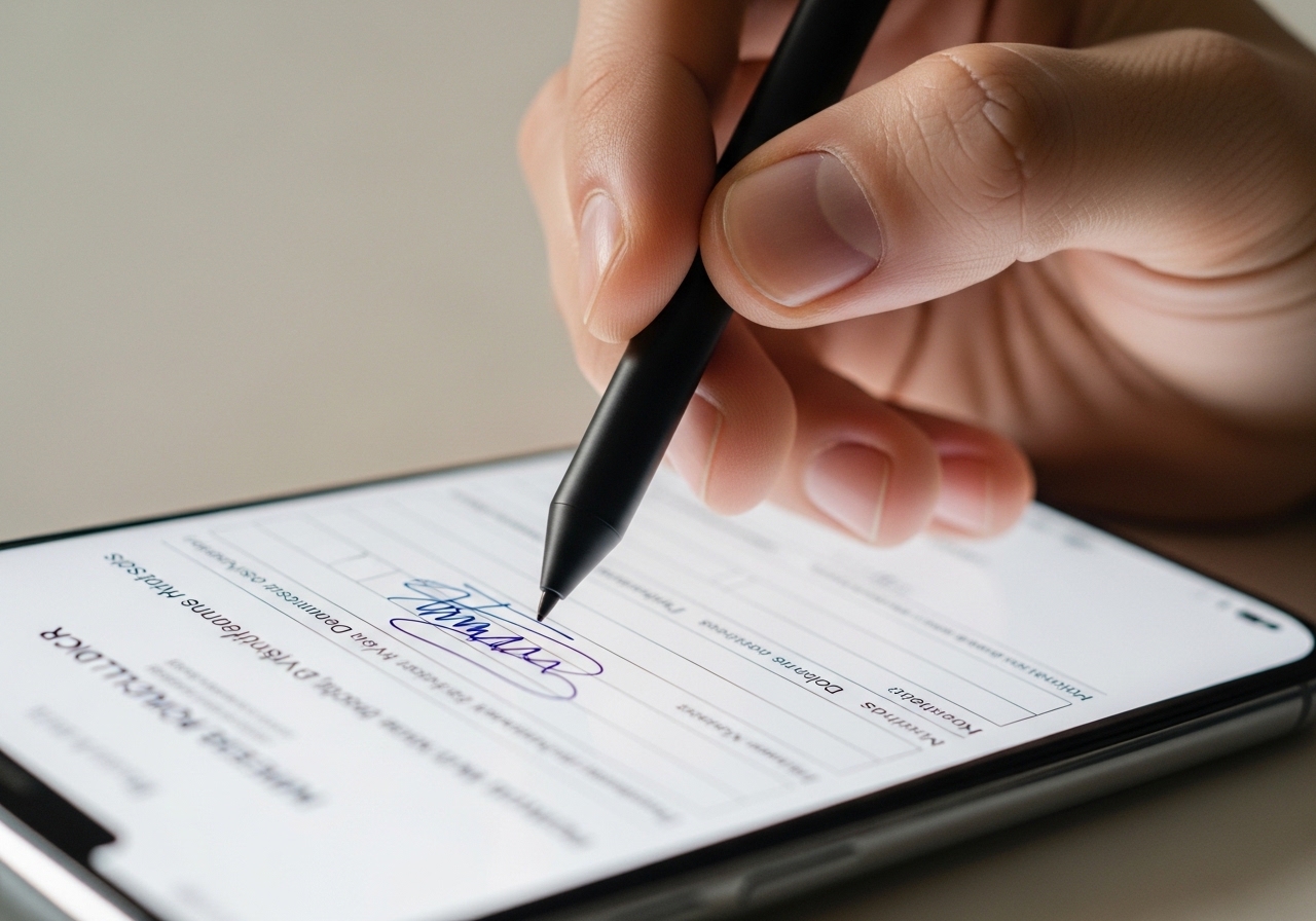 إضافة توقيع إلكتروني لملف PDF عبر الهاتف