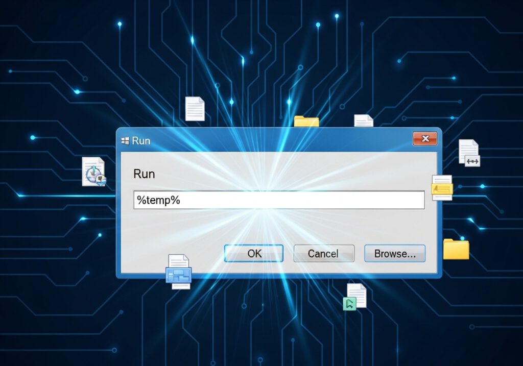 استخدام أمر %temp% لحذف ملفات التطبيقات المؤقتة