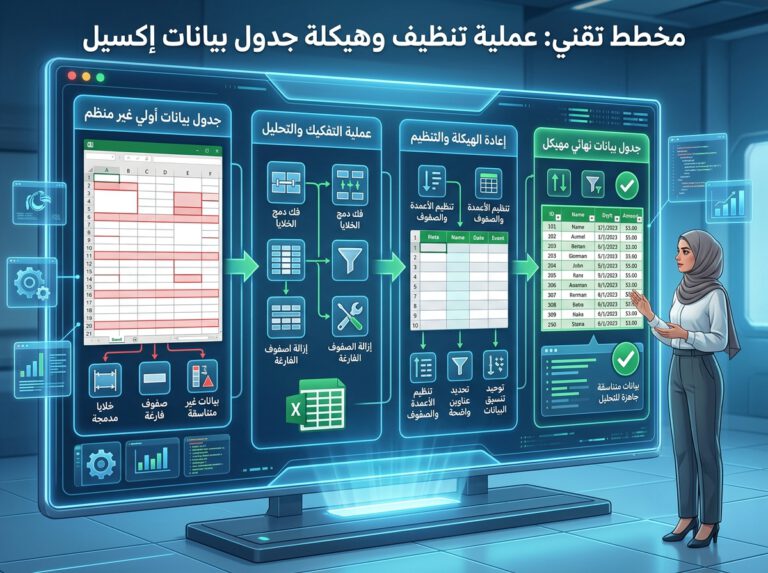 طريقة تنظيف وهيكلة جدول بيانات إكسيل لاستيعاب الذكاء الاصطناعي